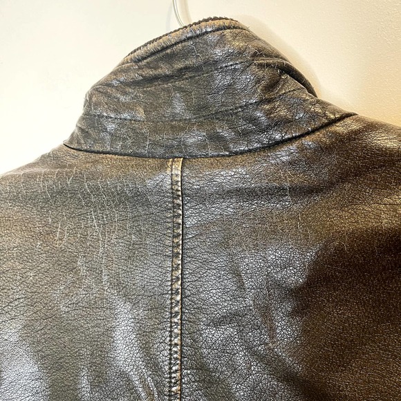 Levi's Mens Faux Leather Jacket with Sherpa Lining Brown Size Large - Picture 10 of 10